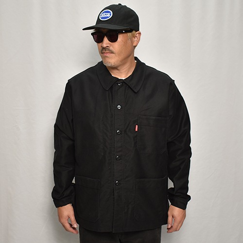 【値下中】Fraizzoli モールスキンワークジャケット　サイズ46　ブラック 中古・古着通販】FRENCH WORK (フレンチワーク) ブラックモールスキン