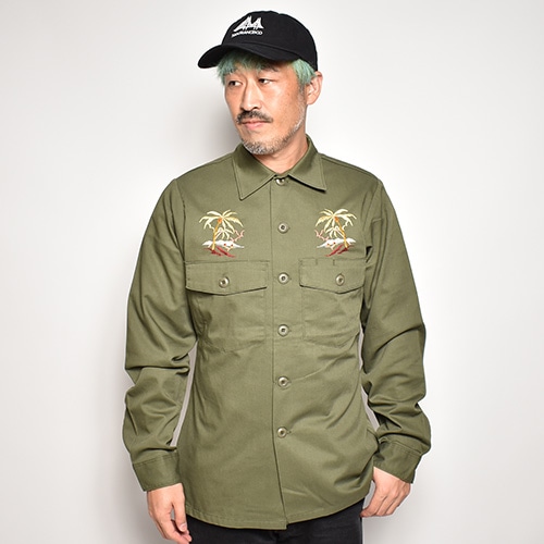 Us Customized US Military Pacific Coast Tour L/S Utility Shirt��US�ߥ꥿�꡼ �桼�ƥ���ƥ�����ġ˥��꡼�� [a-5290]