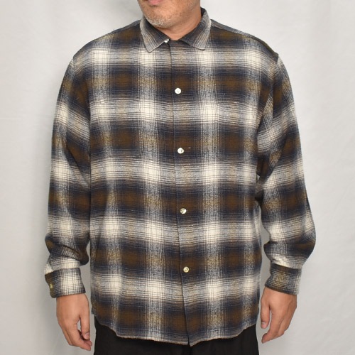 TOWN CRAFT◆タウンクラフト/ネルシャツ/-/ウール/ブラウン/チェック 全2色 タウンクラフト TOWNCRAFT オンブレチェックシャツ