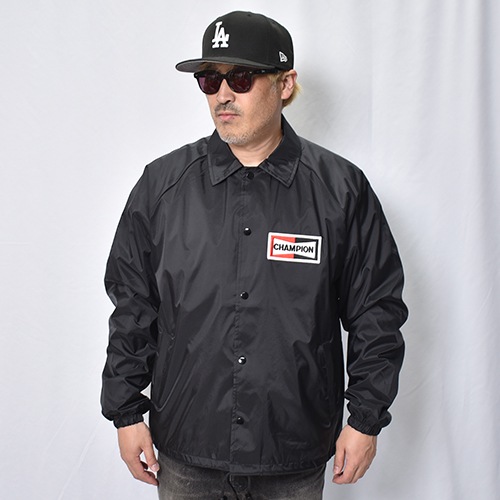 Champion Spark Plugs/Nylon Coach Jacket�ʥ����ԥ��� �ʥ����󥳡������㥱�åȡ˥֥�å� [a-8436]