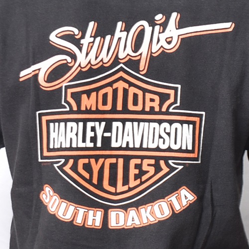 ��Vintage/Old Harley Davidson Dealer & Rally T-Shirt(�ϡ��졼���ӥåɥ��� T�����)�֥�å�/������L [y-1417]
