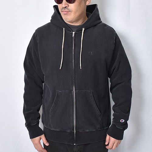 Champion/Reverse Weave Black Faded Zip Hoodie�ʥ����ԥ��� ��С����������֥������åȡ˥֥�å� [a-8410]