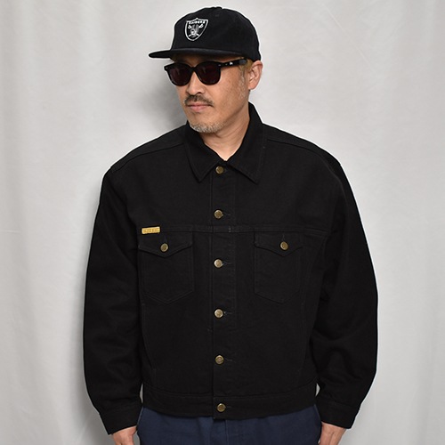 Prison Blues/Rinsed Black Denim Trucker Jacketʥץꥺ֥롼 ǥ˥ॸ㥱åȡ˥֥å [a-7435]