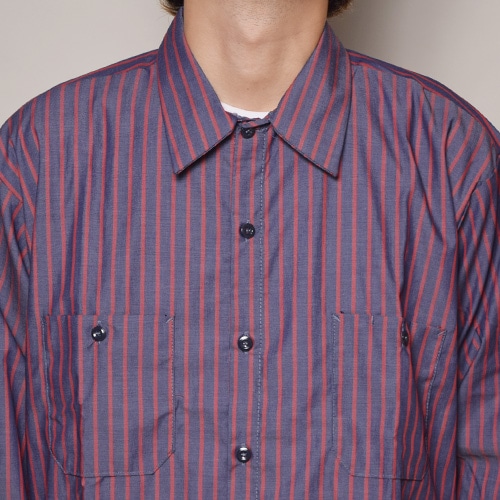 Red Kap��US/L/S Wide Silhouette Striped Work Shirt�ʥ�åɥ���åסߥ��� �磻�ɥ��륨�åȥ���ġ˥ͥ��ӡ��ߥ�å� [a-3458]