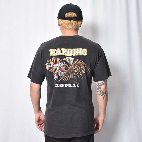 ��Vintage/Old Harley Davidson Dealer & Rally T-Shirt(�ϡ��졼���ӥåɥ��� T�����)�֥�å�/������L���� [y-1419]