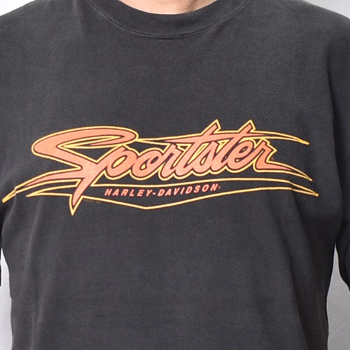 ��Vintage/Old Harley Davidson Dealer & Rally T-Shirt(�ϡ��졼���ӥåɥ��� T�����)�֥�å�/������L���� [y-1419]