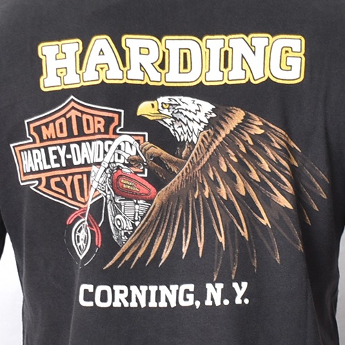 ��Vintage/Old Harley Davidson Dealer & Rally T-Shirt(�ϡ��졼���ӥåɥ��� T�����)�֥�å�/������L���� [y-1419]