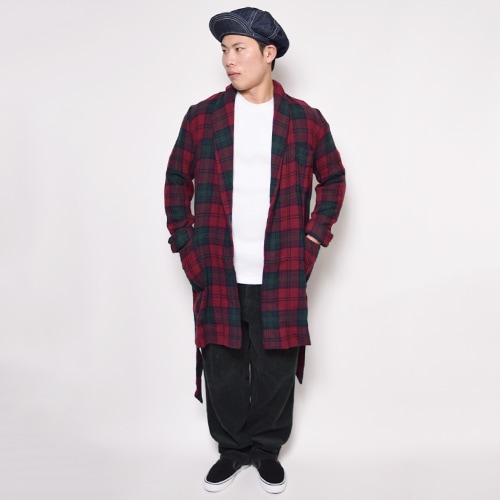 ��Checked Wool Gown Coat(�����å������륬���󥳡���)��åɡߥ��꡼��/������F [z-0307]