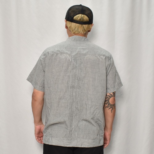 ��US Customized Over Dyed S/S Guayabera Shirt(�����С��������塼�Х����)�֥�å�/������42 [y-0319]