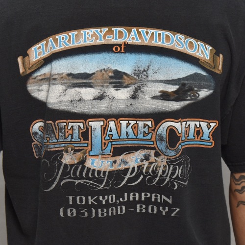 Panty Dropper��US/Custom Printed Biker S/S T-Shirt/Script Logo Reflector(�ѥ�ƥ��ɥ��åѡ��ߥ��� T�����)�֥�å�/������XL [y-0431]