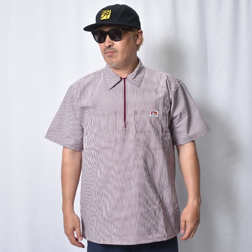 Ben Davis/1/2 Zip S/S Work Shirt�ʥ٥�ǥ��ӥ� �ϡ��ե��åץ���ġ˥С�����ǥ����ȥ饤�� [a-8517]