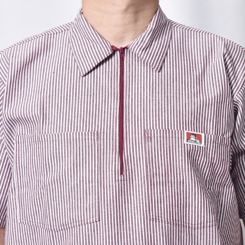 Ben Davis/1/2 Zip S/S Work Shirt�ʥ٥�ǥ��ӥ� �ϡ��ե��åץ���ġ˥С�����ǥ����ȥ饤�� [a-8517]