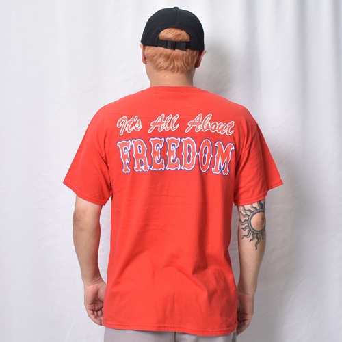 Hells Angels New Roc City/Flaming Skull S/S T-Shirt w/Back Print�ʥإ륺���󥸥��륹 T����ġ˥�å� [a-8577]