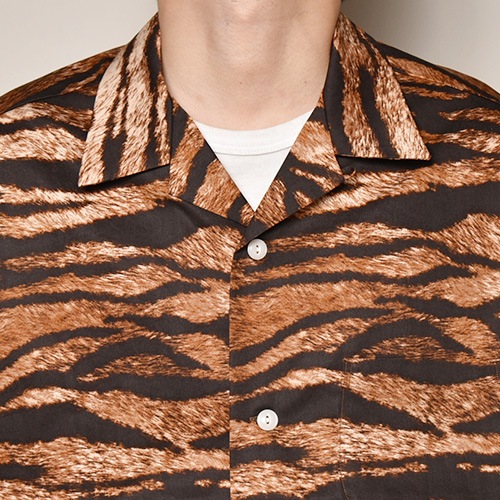Towncraft/Tiger Patterned S/S Wide Silhouette Shirtʥ󥯥ե 磻ɥ륨åȥġ˥ [a-3681]
