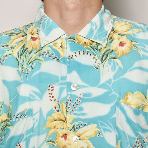 Vintage Aloha Shirtsʥơϥġ˥饤ȥ֥롼ߥۥ磻ȡߥ/L [z-4119]