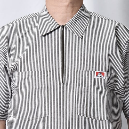 Ben Davis/1/2 Zip S/S Work Shirt�ʥ٥�ǥ��ӥ� �ϡ��ե��åץ���ġ˥��꡼�󥹥ȥ饤�� [a-8518]