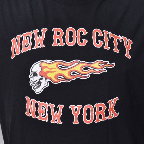 Hells Angels New Roc City/Flaming Skull S/S T-Shirt�ʥإ륺���󥸥��륹 T����ġ˥֥�å� [a-8578]