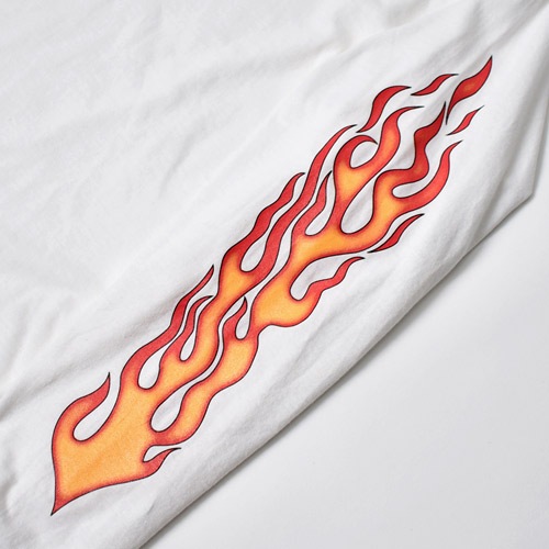 Flames Printed L/S T-Shirt�ʥե졼�ॹ T����ġ˥ۥ磻�ȡߥ�å� [a-8706]