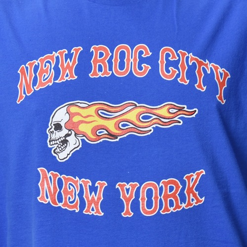 Hells Angels New Roc City/Flaming Skull S/S T-Shirt�ʥإ륺���󥸥��륹 T����ġ˥֥롼 [a-8579]