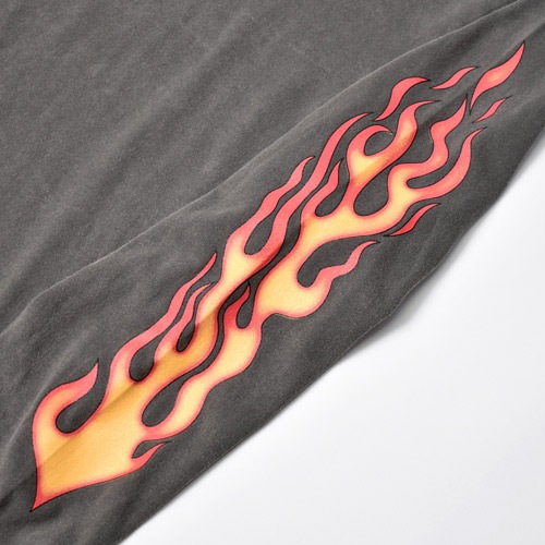 Flames Printed L/S T-Shirt�ʥե졼�ॹ T����ġ˥ե����ɥ֥�å��ߥ�å� [a-8707]