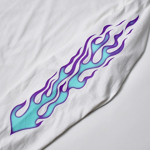 Flames Printed L/S T-Shirt�ʥե졼�ॹ T����ġ˥ۥ磻�ȡߥ֥롼 [a-8708]