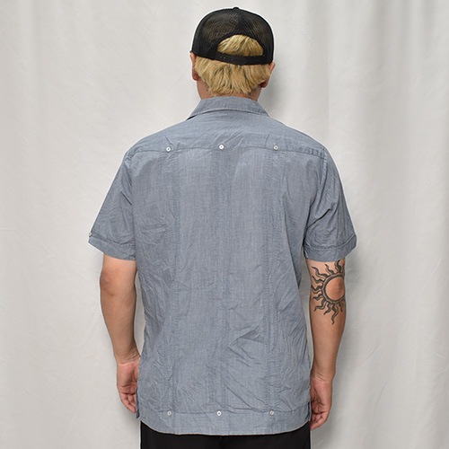 ��US Customized Over Dyed S/S Guayabera Shirt(�����С��������塼�Х����)�֥�å�/������L [y-0323]
