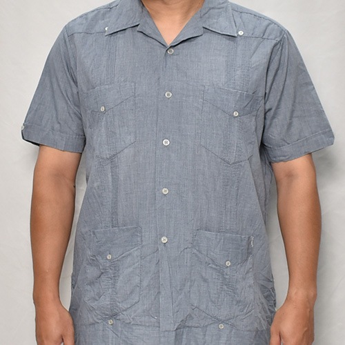 ��US Customized Over Dyed S/S Guayabera Shirt(�����С��������塼�Х����)�֥�å�/������L [y-0323]