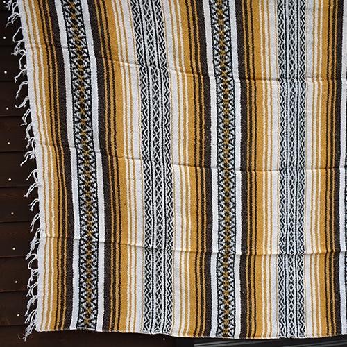 Mexican Rag Blanket（メキシカンラグブランケット）イエロー×ブラック