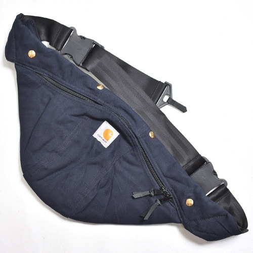 Carhartt ドラムバッグ ダック ネイビー 美品 USA製 93年製 Customized Carhartt Duck Hood Fanny Pack（カーハート ファニー