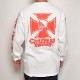 Choppers Magazine×US/Skull & Maltese Cross L/S T-Shirt（チョッパーズマガジン×アス L/S Tシャツ）ホワイト×レッド [a-6682]