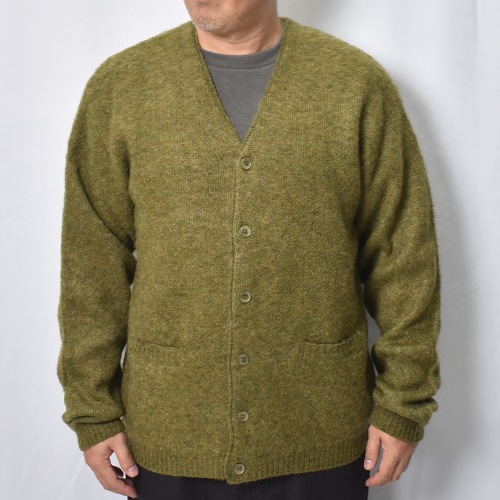 Graphpaper リブ編みカーディガン オリーブ Towncraft/Mohair Shaggy Cardigan（タウンクラフト ニット