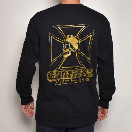 Choppers MagazineUS/Skull & Maltese Cross L/S T-Shirtʥåѡޥߥ L/S Tġ˥֥åߥ [a-6683]
