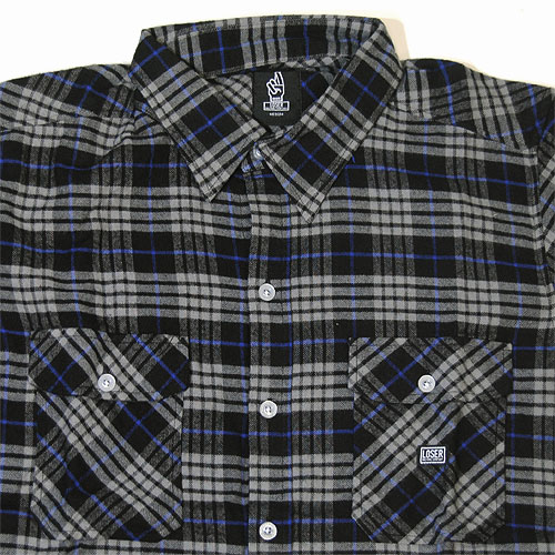 Loser Machine/Loser Flannel Shirt/Black [n-3462]