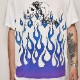 Flames & Skull T-Shirt�ʥե졼�ॹ�������� T����ġ˥ۥ磻�ȡߥѡ��ץ�/�֥롼 [a-3821]