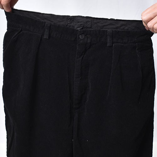 ��Us Customized 90's-00's Overdyed Super Black Wide Wale Corduroy Pants/Polo Ralph Lauren�ʥ��� �����С����������ǥ�����ѥ�ġ˥֥�å�/������W33 [y-1125]