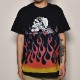 Flames & Skull T-Shirt�ʥե졼�ॹ�������� T����ġ˥֥�å��ߥ�������/��å� [a-3822]
