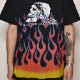 Flames & Skull T-Shirt�ʥե졼�ॹ�������� T����ġ˥֥�å��ߥ�������/��å� [a-3822]