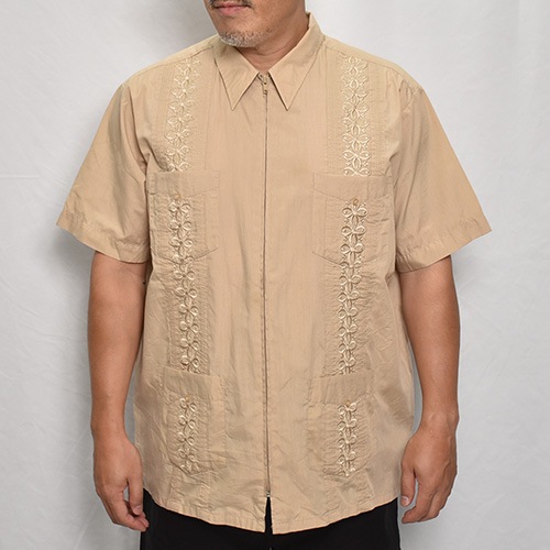 ��Old S/S Guayabera Shirt(S/S���塼�Х����)�١�����/������L [y-0327]
