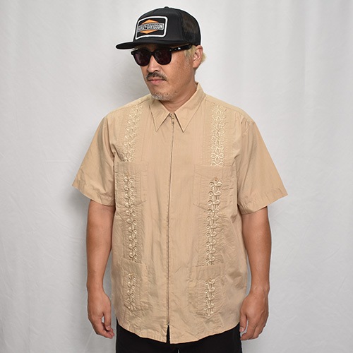 ��Old S/S Guayabera Shirt(S/S���塼�Х����)�١�����/������L [y-0327]