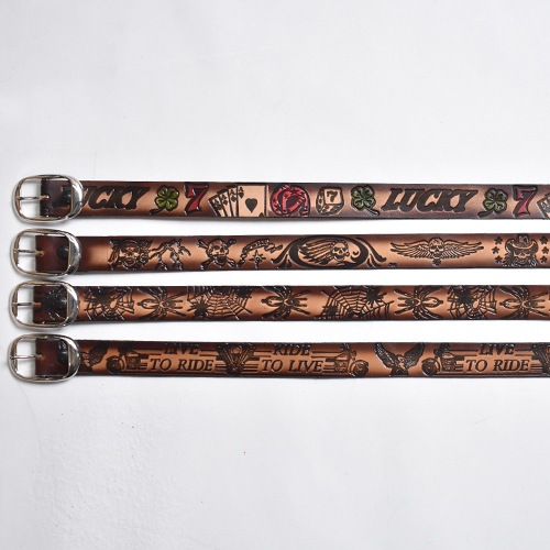 Brackney Leather Works/Embossed Leather Belt（ブラックニー レザー