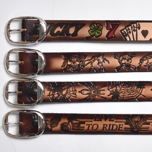Brackney Leather Works/Embossed Leather Belt（ブラックニー レザー