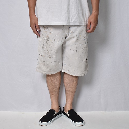 s*a様 80s Dickies　ペインターショーツ　W34　ホワイト　チビタグ Dickies/White Drill Painter Shorts（ディッキーズ ペインター