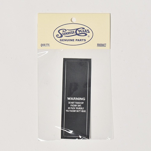 Sunrise Cycles/Warning Handlebar Sticker�ʥ���饤���������� ���ƥå����˥֥�å� [a-4962]