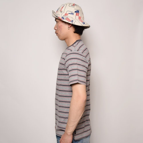 Brixton/Hilt Border Pocket T-Shirt�ʥ֥ꥯ���ȥ� �ݥ��å�T����ġ˥��졼�ߥ֥�å� [a-1641]