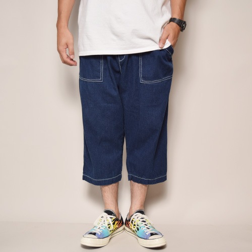Patched Pocket Denim Baker Cropped Easy Pants�ʥ٥����������åץɥ��������ѥ�ġ˥���ǥ��� [a-3255]