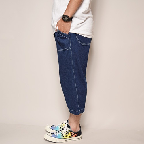 Patched Pocket Denim Baker Cropped Easy Pants�ʥ٥����������åץɥ��������ѥ�ġ˥���ǥ��� [a-3255]