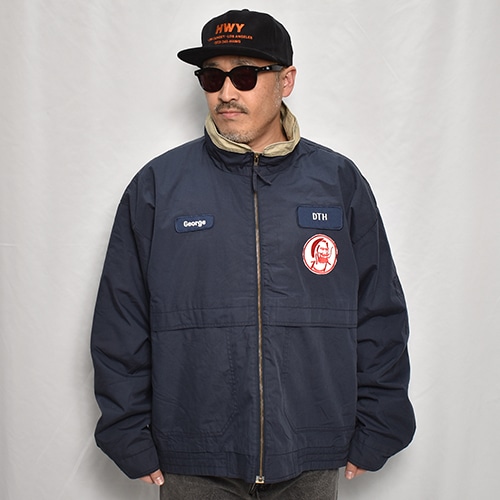 Us Customized Zig-Zag Embroidered Rib Collared Work Jacket（アスカスタマイズ ジグザグ ワークジャケット）ネイビー/サイズ2XL [z-8616] | ジャケット,Vintage ジャケット | | US ONLINE SHOP