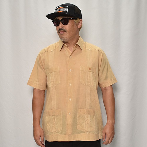 ��Old S/S Guayabera Shirt(S/S���塼�Х����)�١�����/������L [y-0331]
