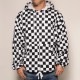 Checkerboard Zip-Up Easy Hoodie(�����å����ܡ��ɥ��������ѡ�����)�ۥ磻�ȡߥ֥�å� [a-3283]