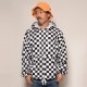 Checkerboard Zip-Up Easy Hoodie(�����å����ܡ��ɥ��������ѡ�����)�ۥ磻�ȡߥ֥�å� [a-3283]